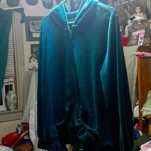 Light velvet like jacket hoodie